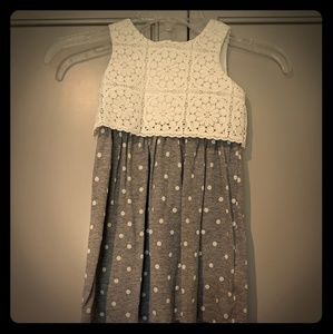 Crochet top polka dot dress